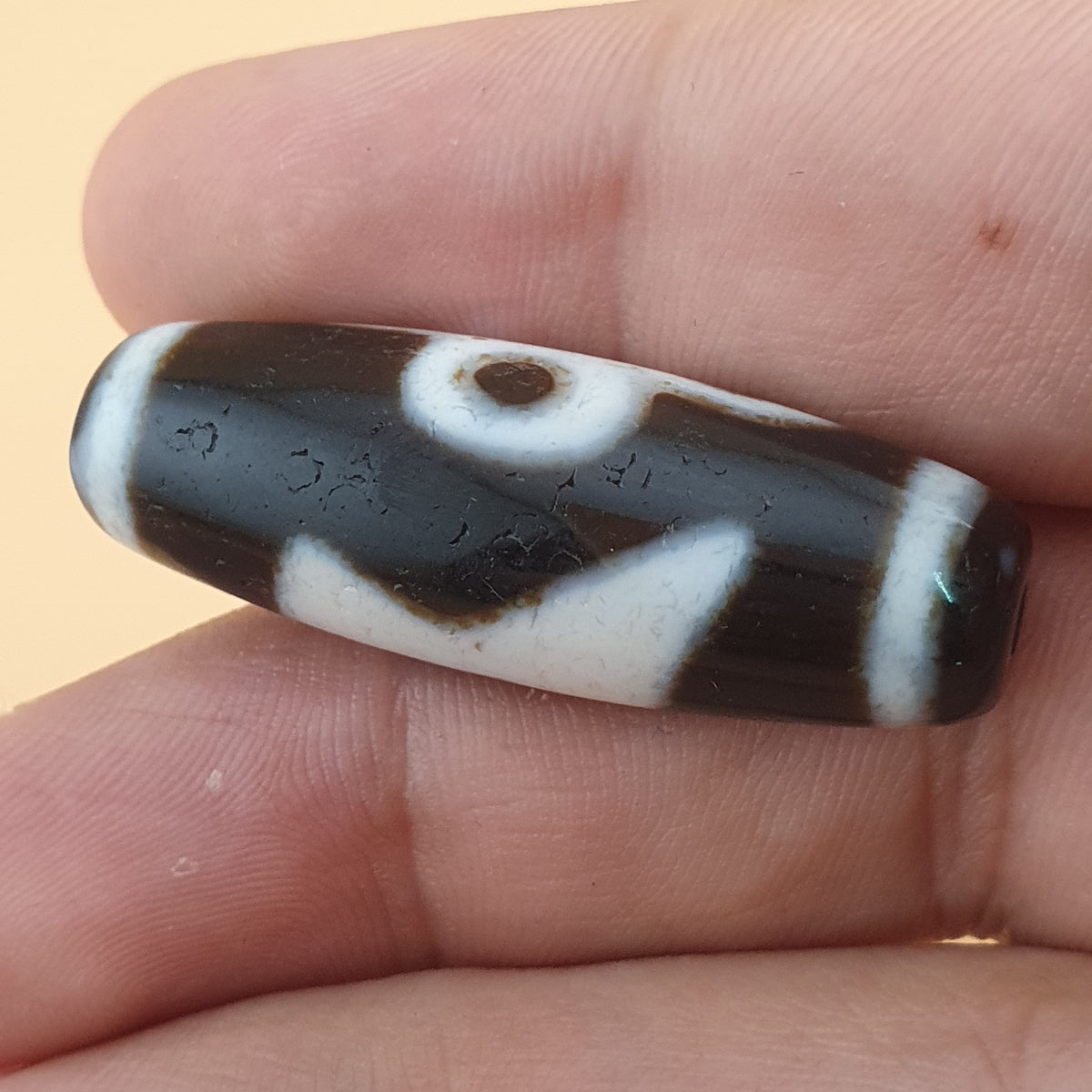 Tibetan Himalayan Flower-Energy Patterned Antique Bead