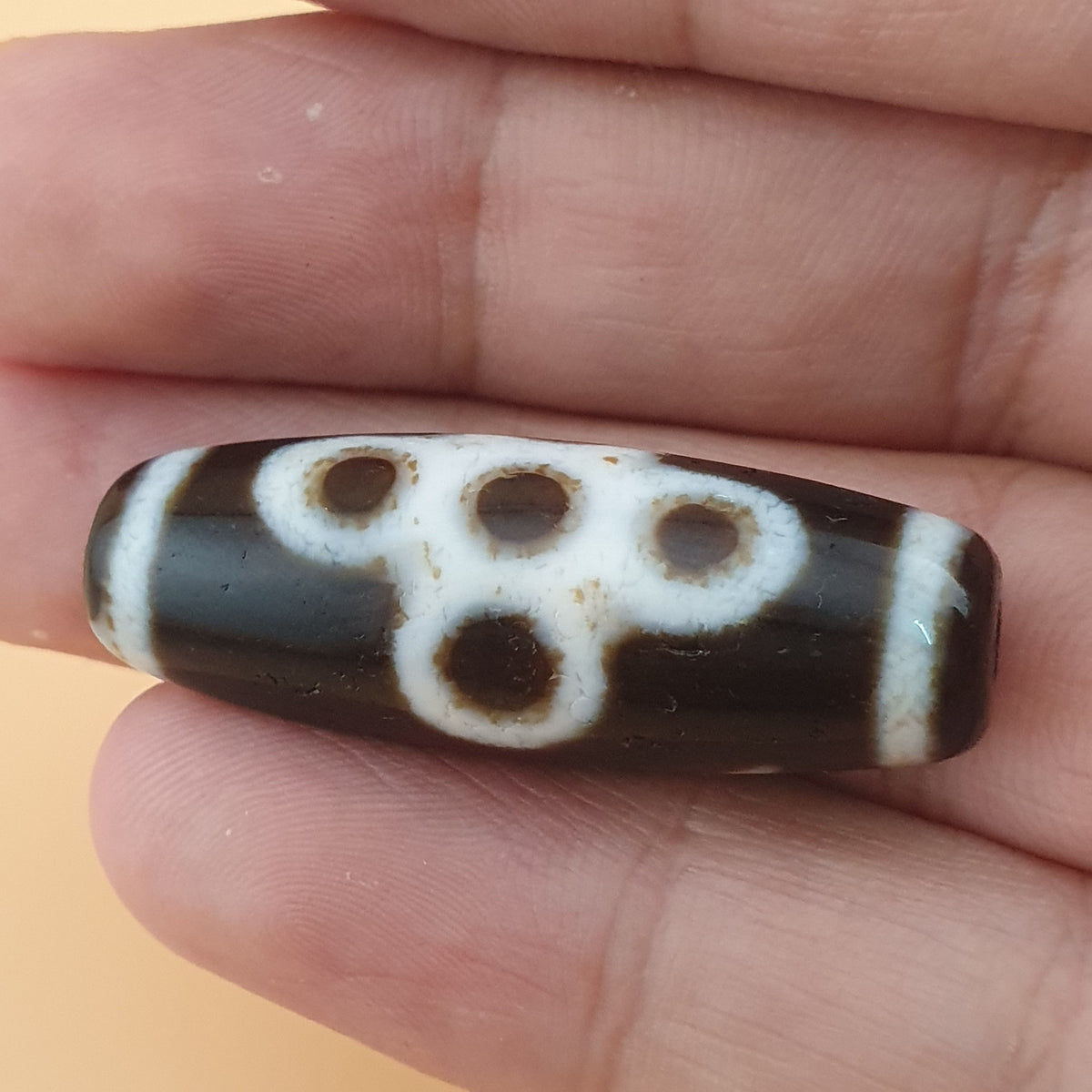 Tibetan Himalayan Flower-Energy Patterned Antique Bead