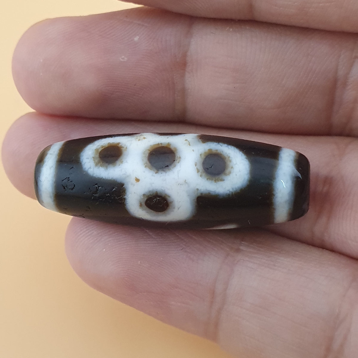 Tibetan Himalayan Flower-Energy Patterned Antique Bead
