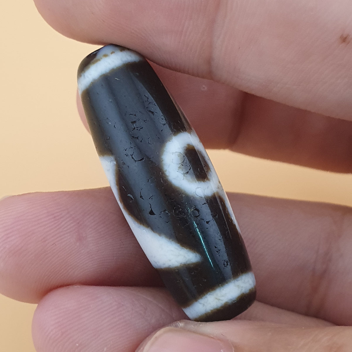 Tibetan Himalayan Flower-Energy Patterned Antique Bead