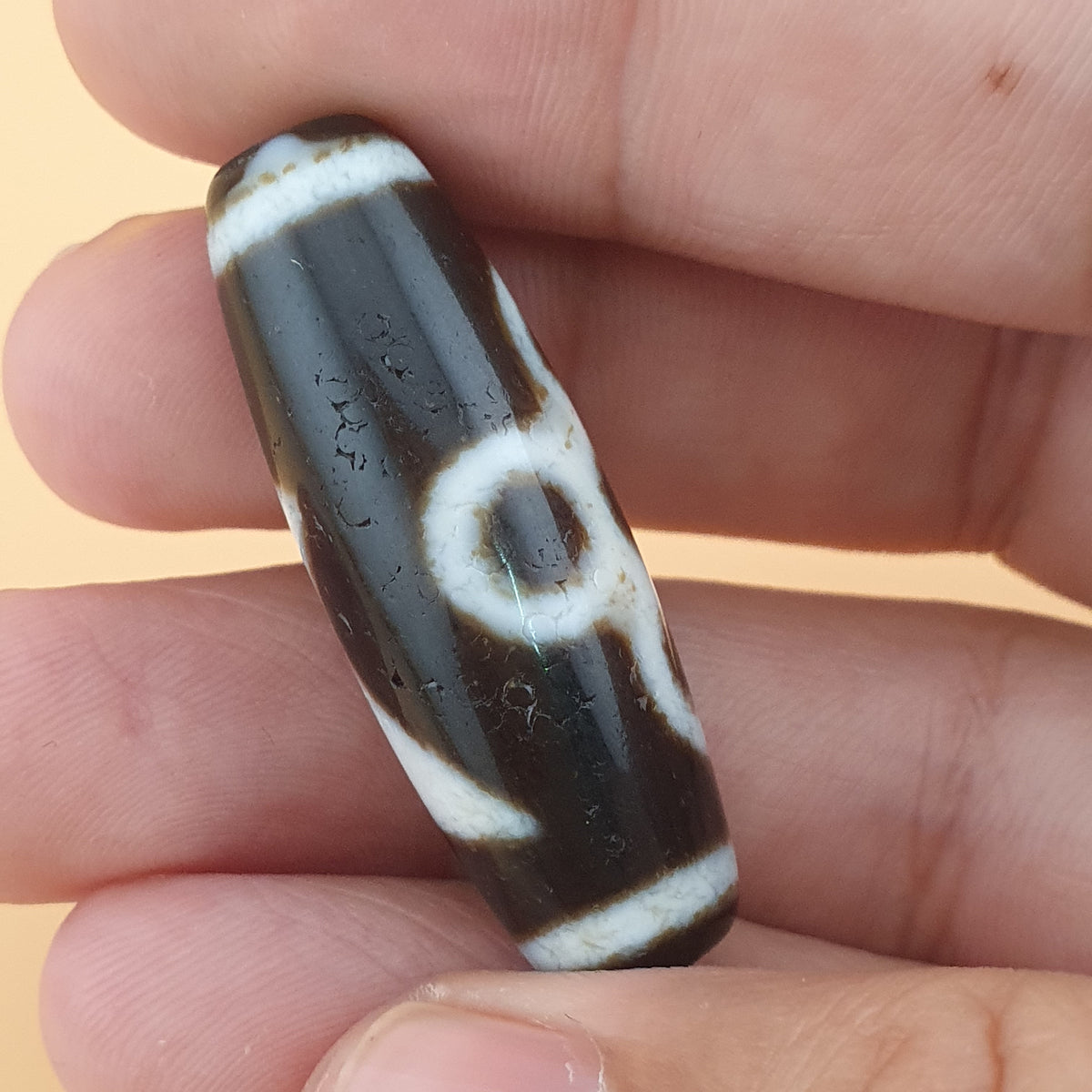 Tibetan Himalayan Flower-Energy Patterned Antique Bead