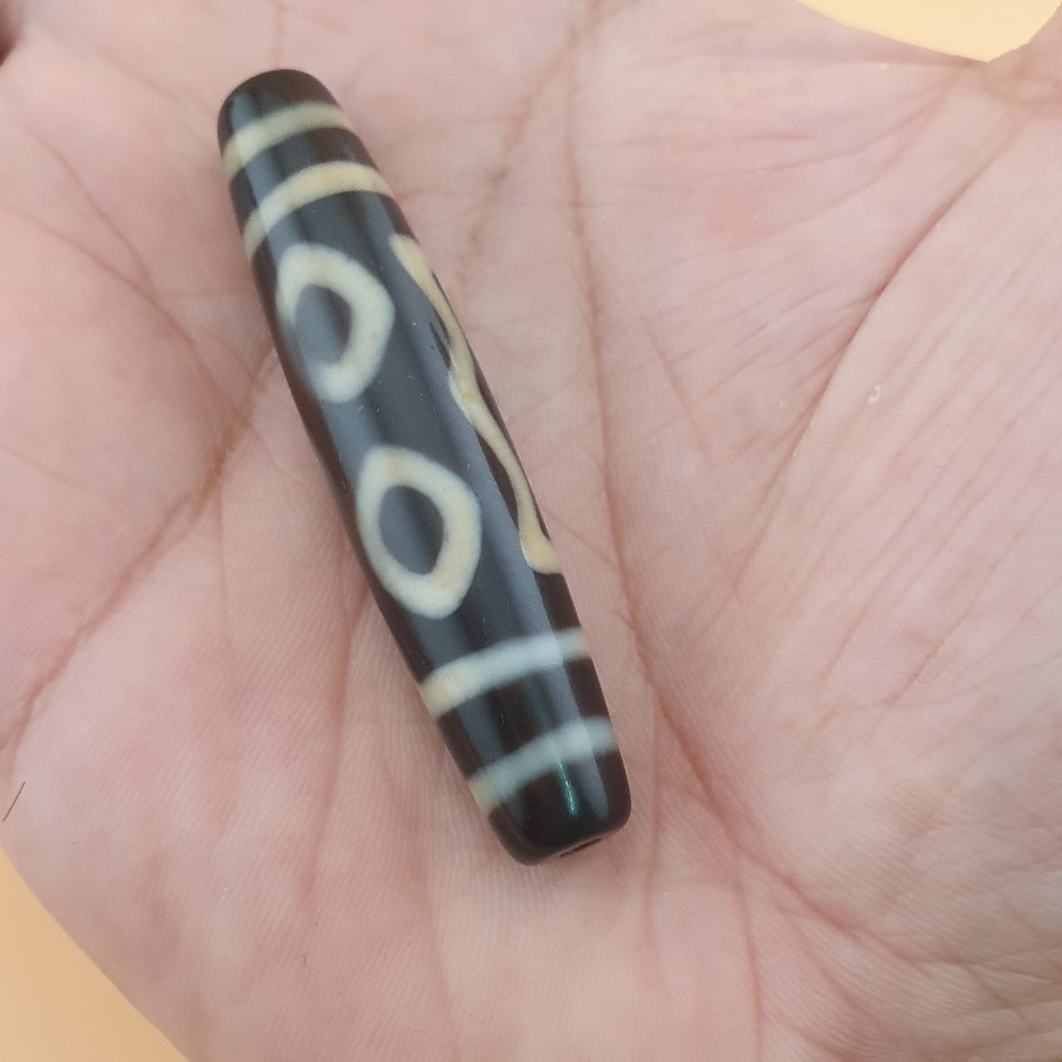 Vintage Himalayan Tibetan 3 Eyes Dzi Agate Bead Amulet