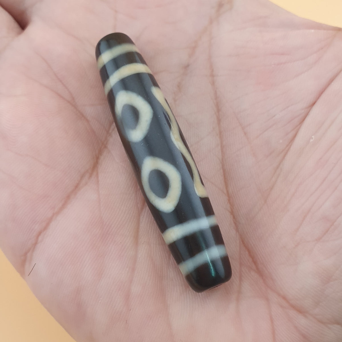 Vintage Himalayan Tibetan 3 Eyes Dzi Agate Bead Amulet