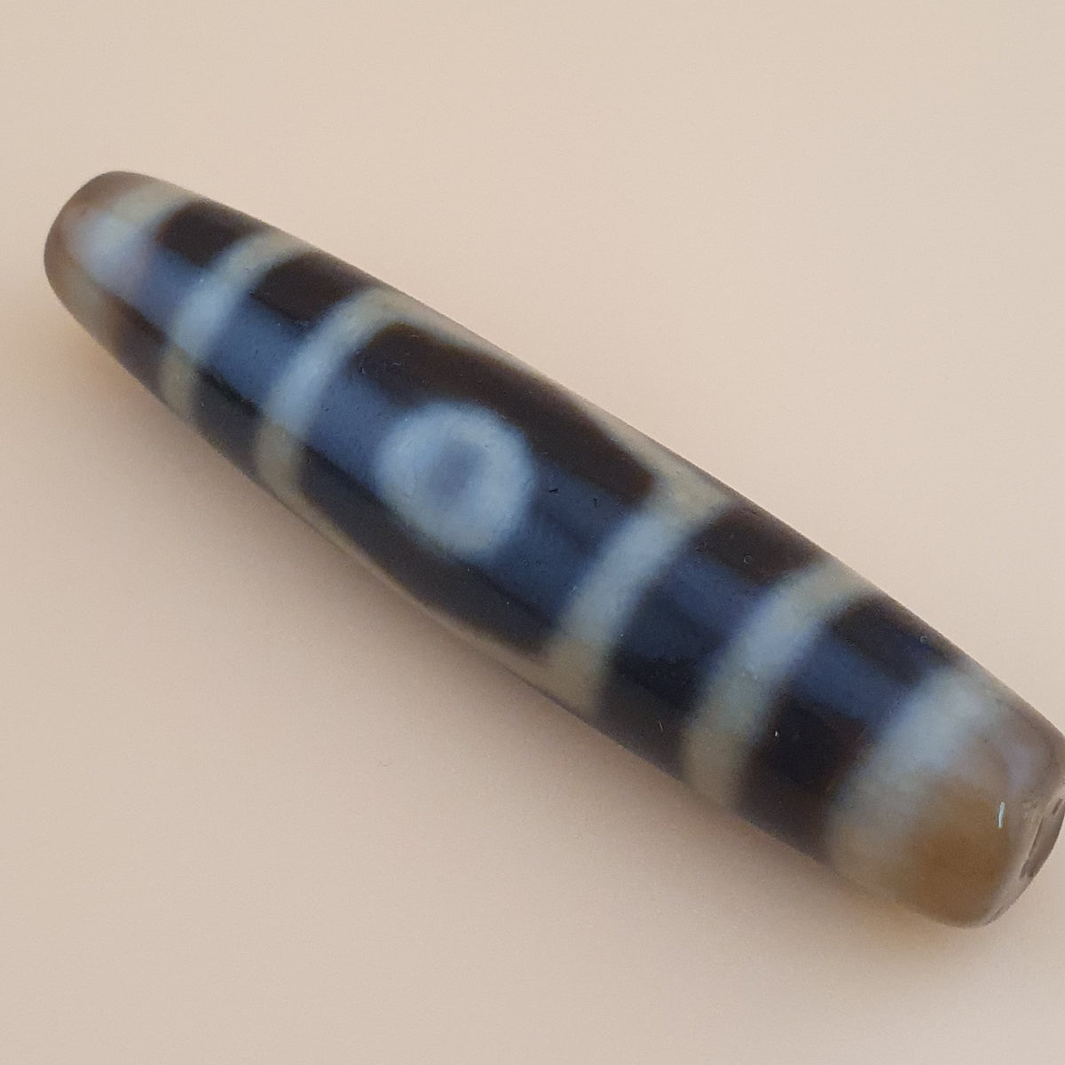 Vintage 3 Eyes Himalayan Tibetan Agate Dzi Bead Amulet