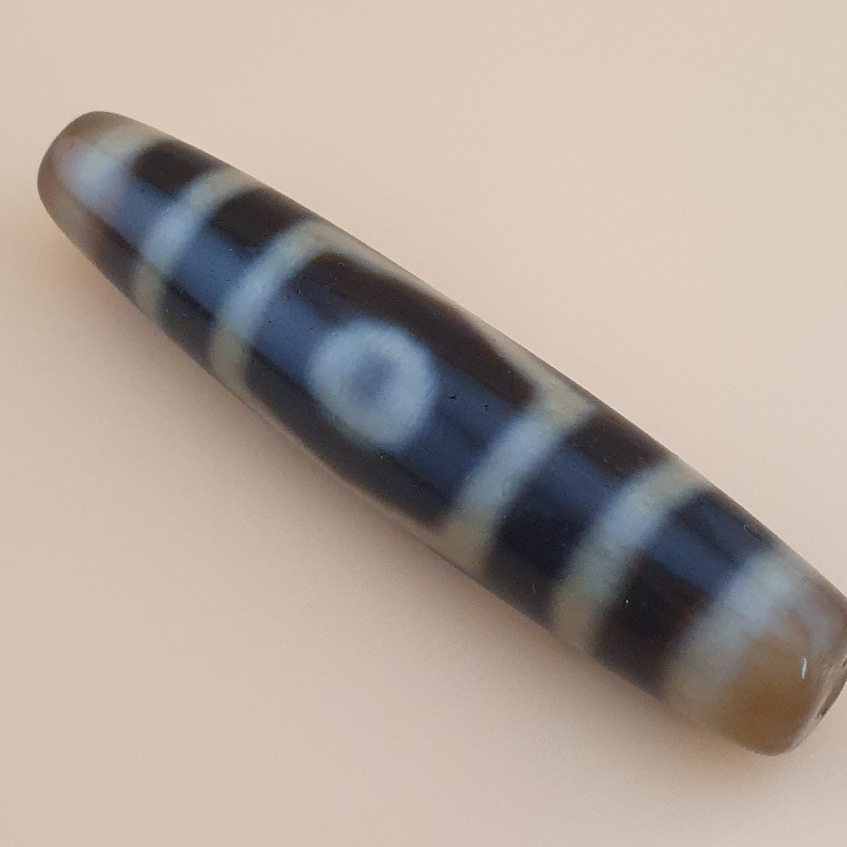 Vintage 3 Eyes Himalayan Tibetan Agate Dzi Bead Amulet