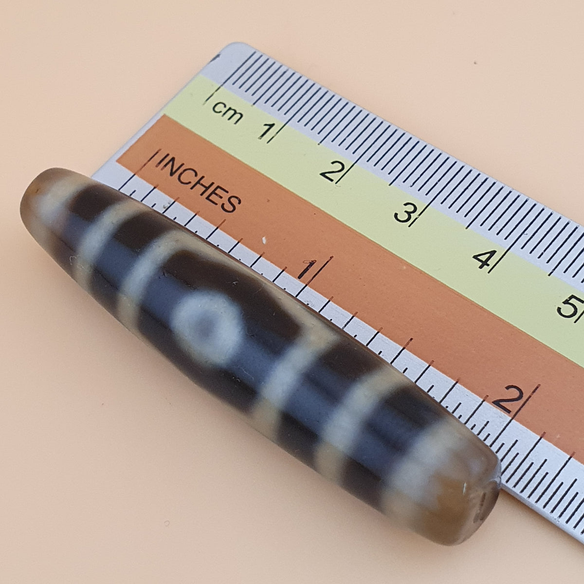 Vintage 3 Eyes Himalayan Tibetan Agate Dzi Bead Amulet