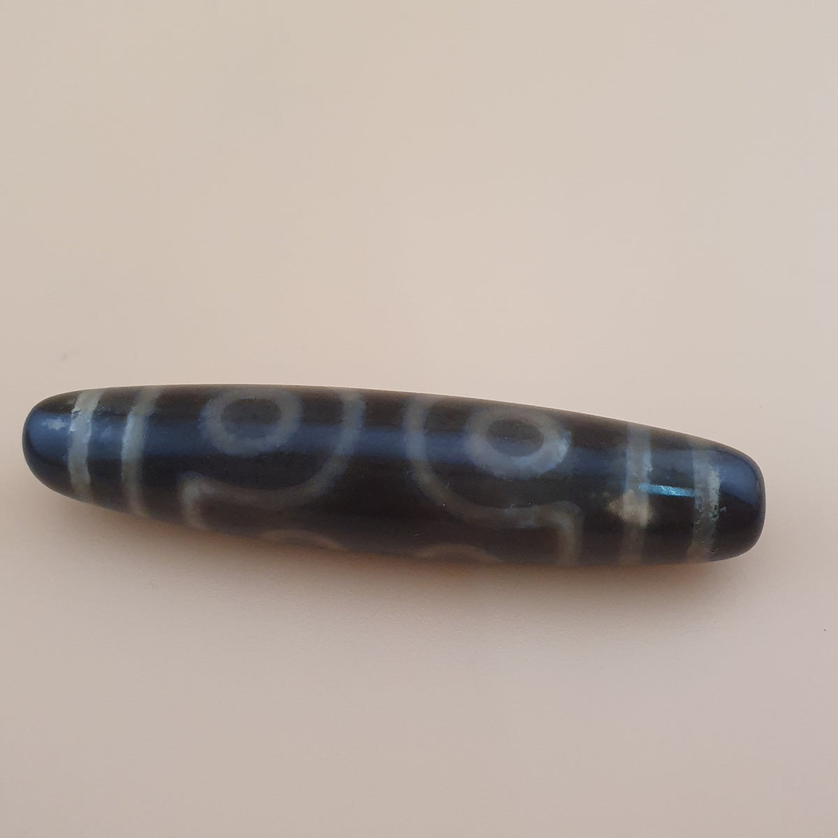 Amulette Perle Dzi Tibétaine de l'Himalaya Vintage Agate 7 Yeux