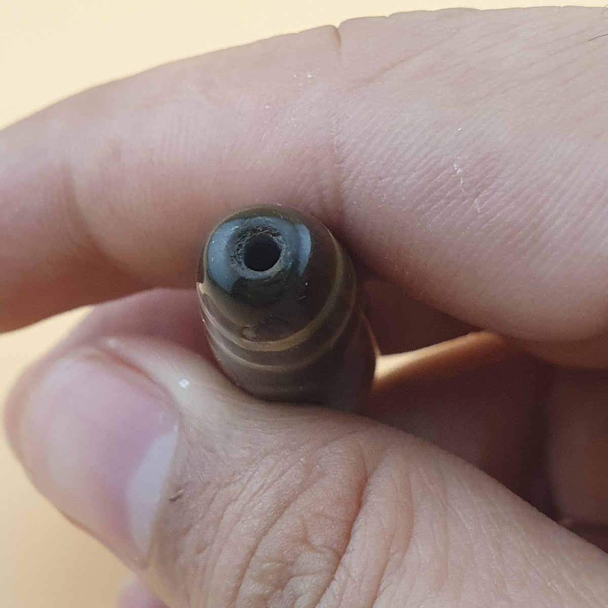 Amulette Perle Dzi Tibétaine de l'Himalaya Vintage Agate 7 Yeux