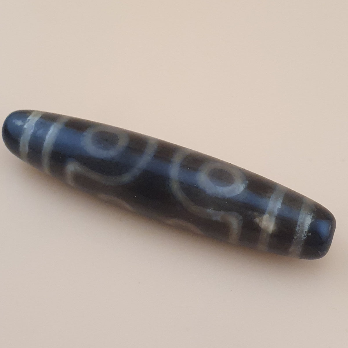 Amulette Perle Dzi Tibétaine de l'Himalaya Vintage Agate 7 Yeux