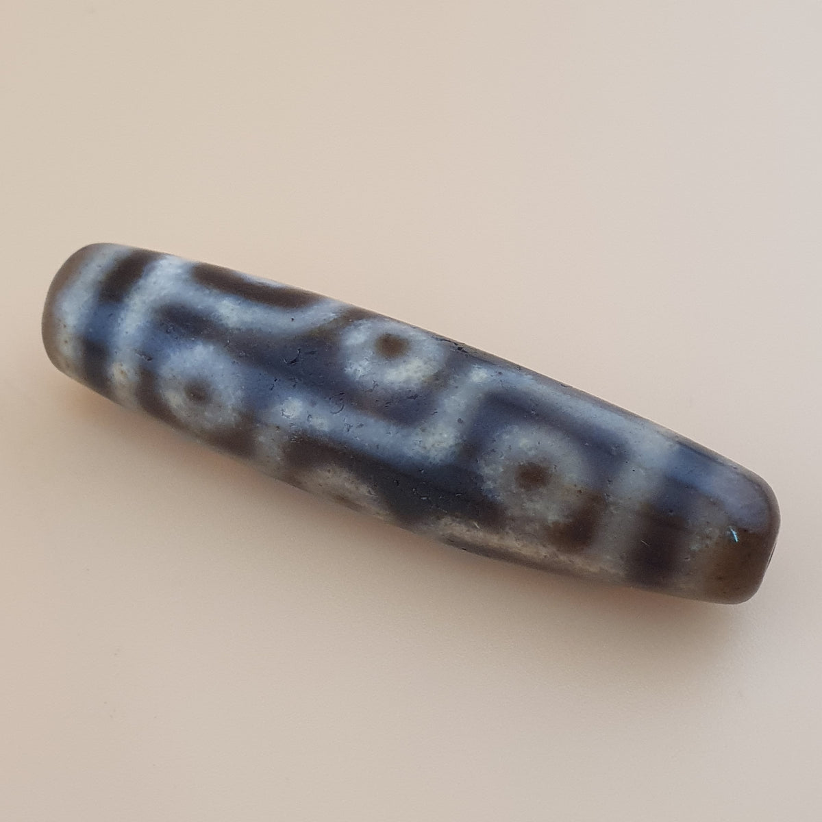 Vintage 9 Eyes Himalayan Tibetan Agate Dzi Bead Amulet