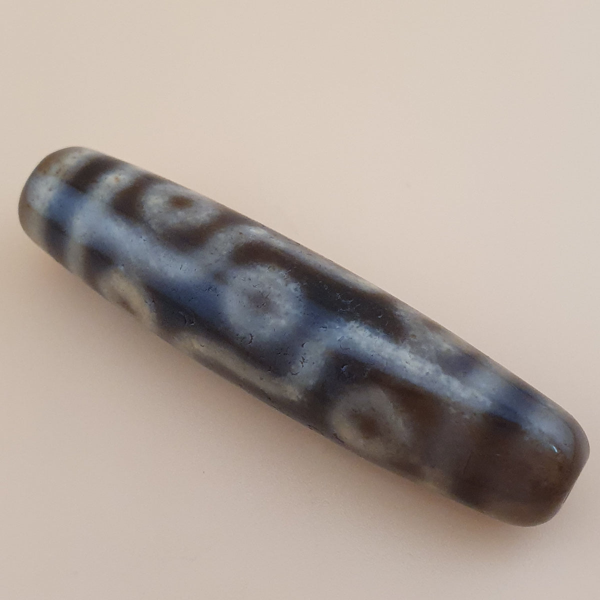 Vintage 9 Eyes Himalayan Tibetan Agate Dzi Bead Amulet