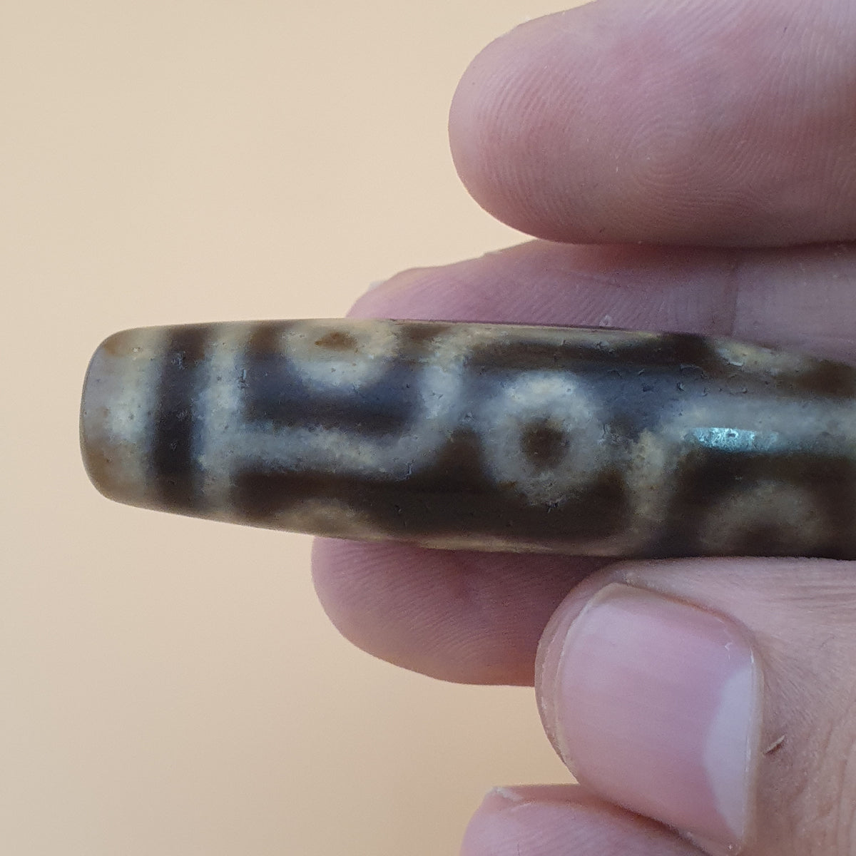 Vintage 9 Eyes Himalayan Tibetan Agate Dzi Bead Amulet