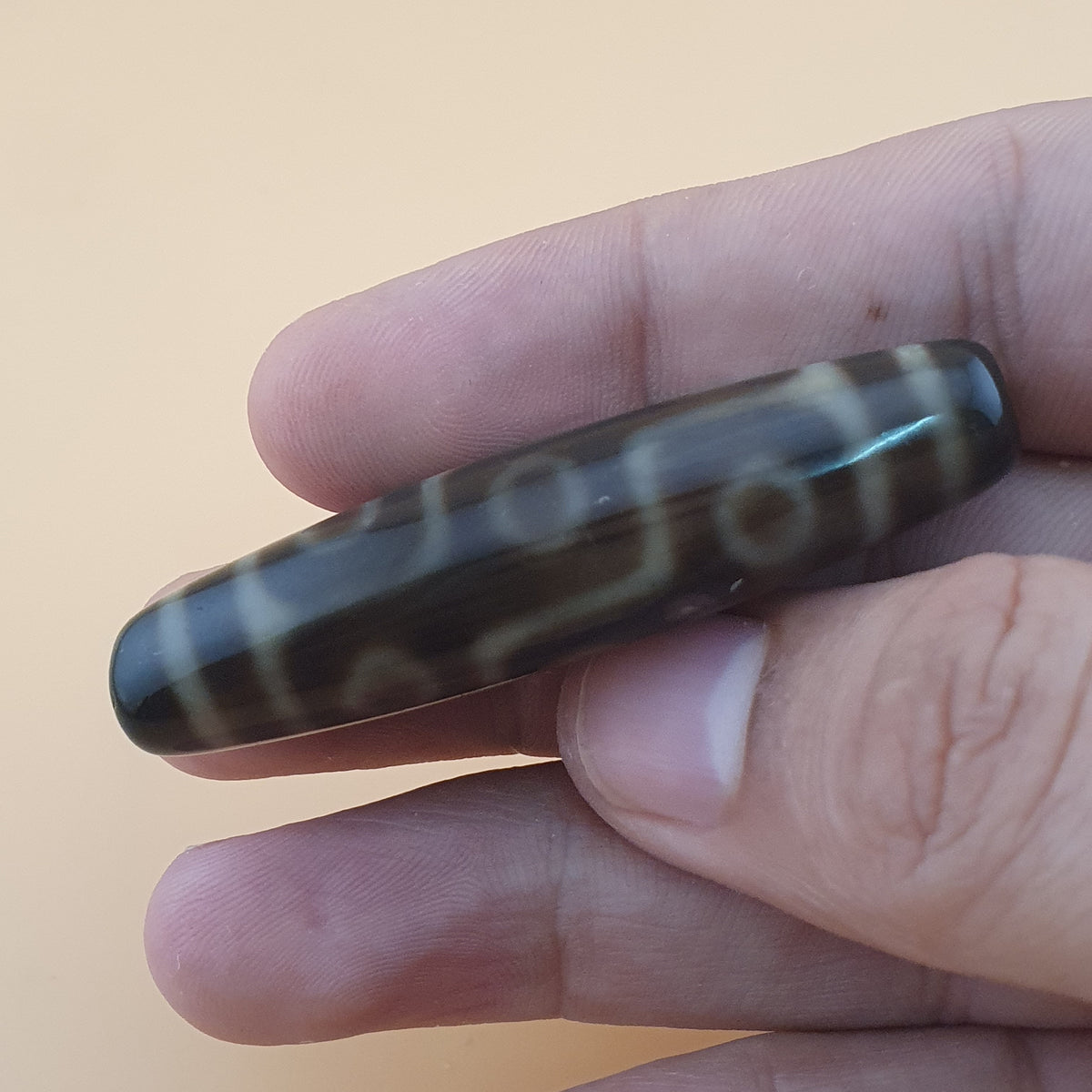 Himalayan 9 Eyes Tibetan Agate Dzi Bead Amulet Pendant