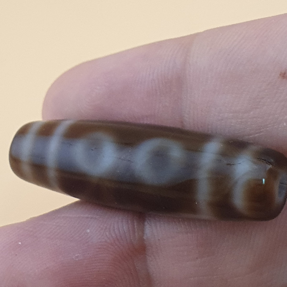 Vintage 5 Eyes Himalayan Tibetan Agate Dzi Bead Amulet