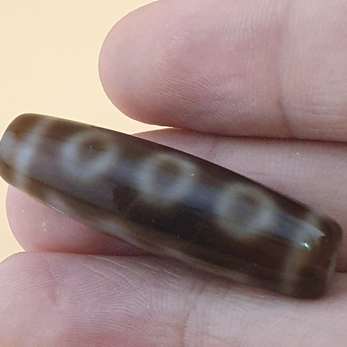Vintage 5 Eyes Himalayan Tibetan Agate Dzi Bead Amulet