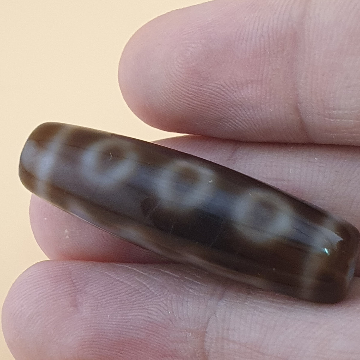 Vintage 5 Eyes Himalayan Tibetan Agate Dzi Bead Amulet