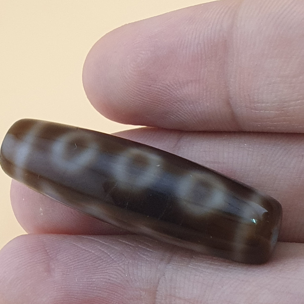 Vintage 5 Eyes Himalayan Tibetan Agate Dzi Bead Amulet
