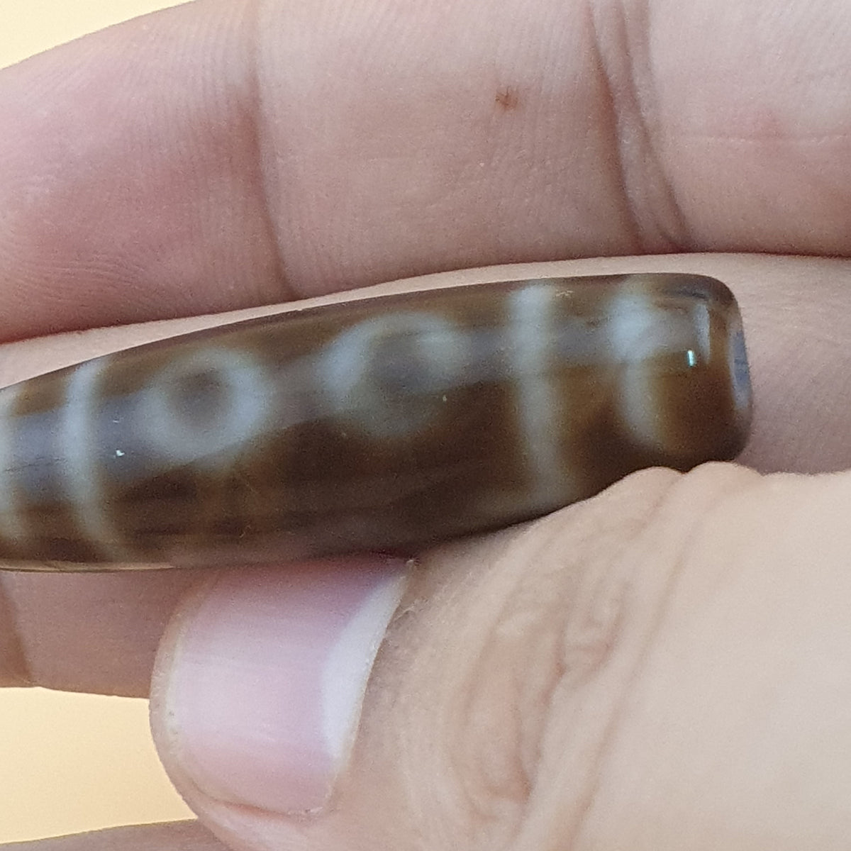 Vintage 5 Eyes Himalayan Tibetan Agate Dzi Bead Amulet