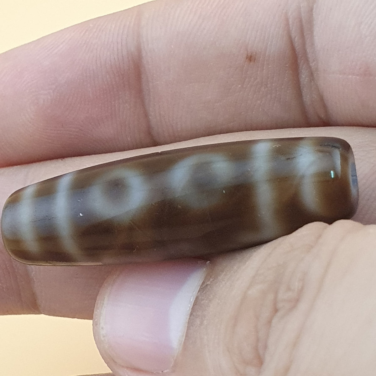 Vintage 5 Eyes Himalayan Tibetan Agate Dzi Bead Amulet