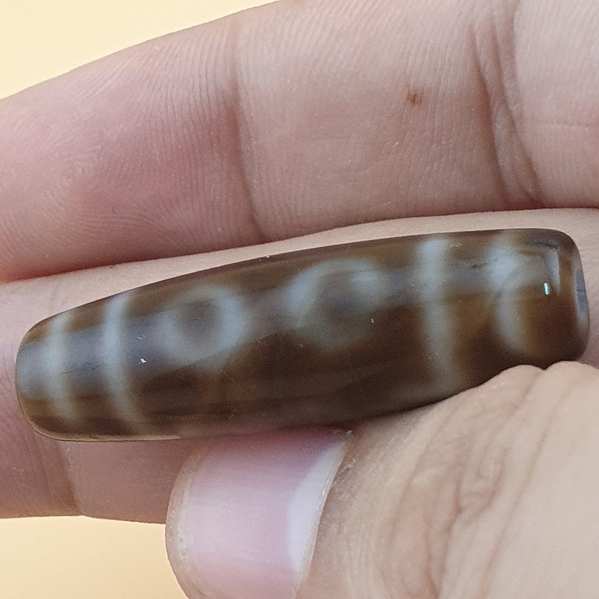 Vintage 5 Eyes Himalayan Tibetan Agate Dzi Bead Amulet