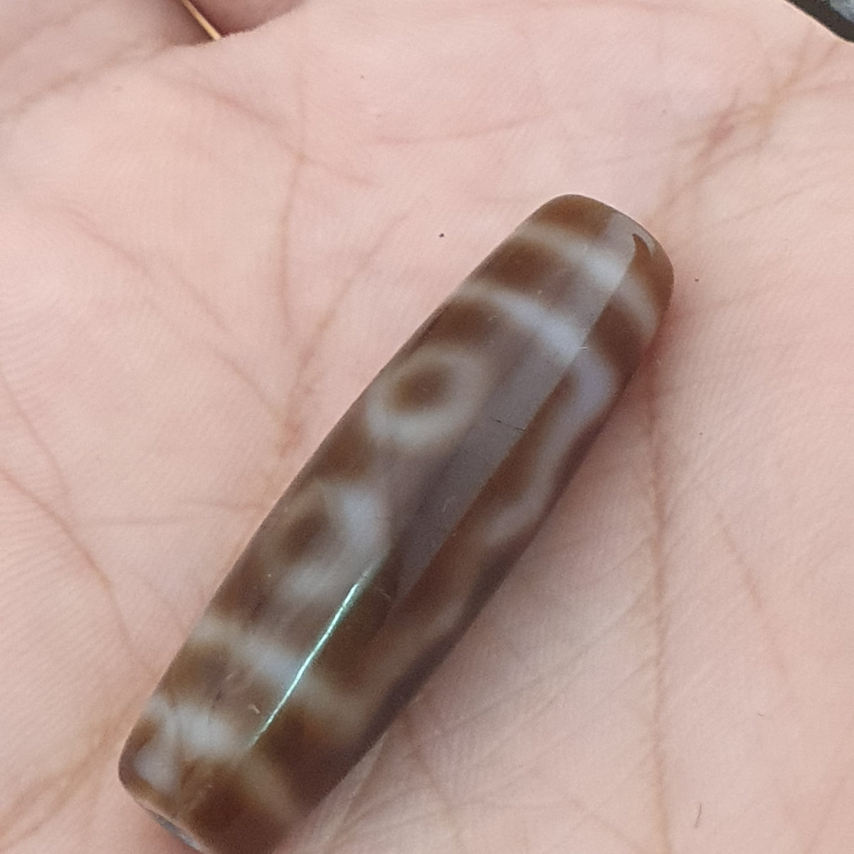Vintage 5 Eyes Himalayan Tibetan Agate Dzi Bead Amulet
