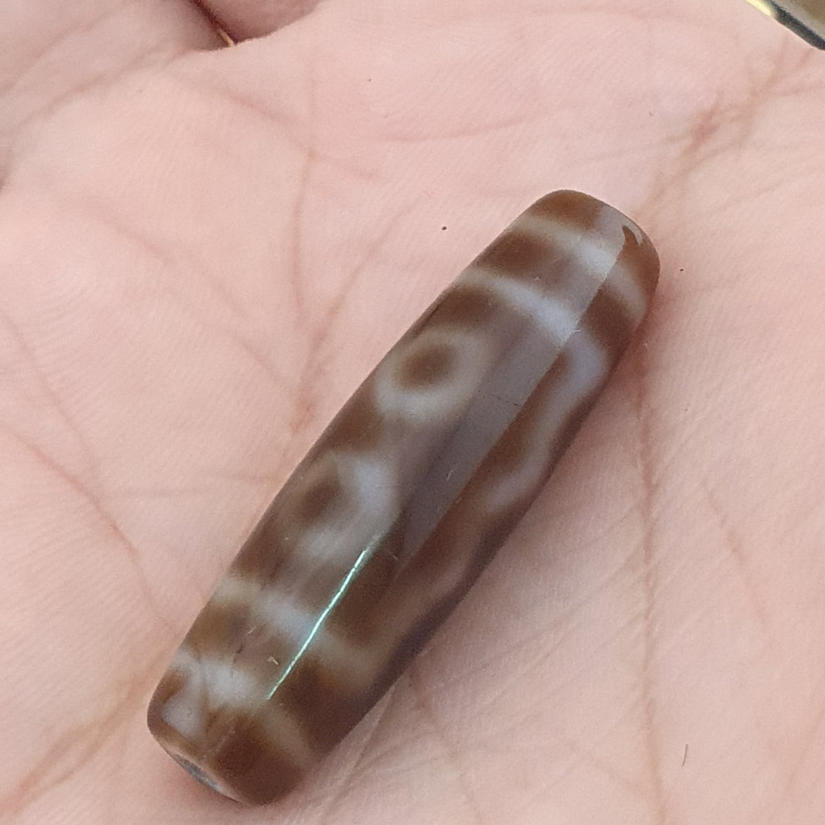 Vintage 5 Eyes Himalayan Tibetan Agate Dzi Bead Amulet