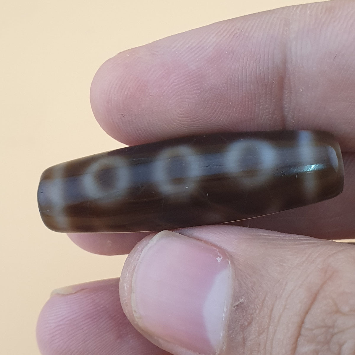 Vintage 5 Eyes Himalayan Tibetan Agate Dzi Bead Amulet
