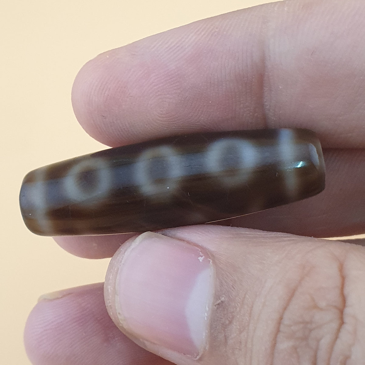Vintage 5 Eyes Himalayan Tibetan Agate Dzi Bead Amulet