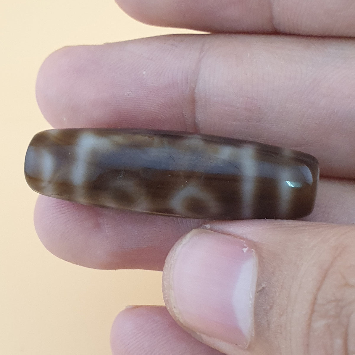 Vintage 5 Eyes Himalayan Tibetan Agate Dzi Bead Amulet