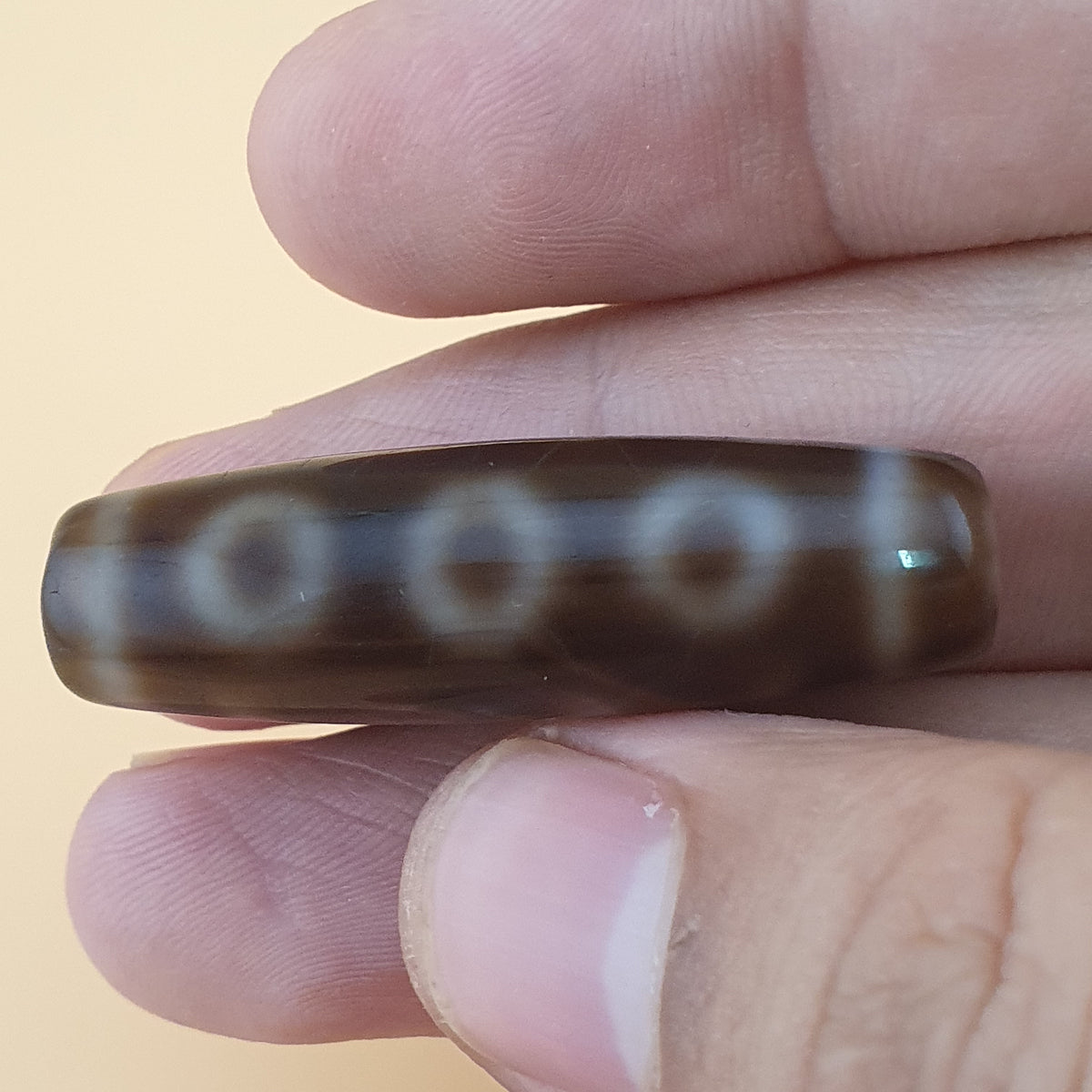 Vintage 5 Eyes Himalayan Tibetan Agate Dzi Bead Amulet