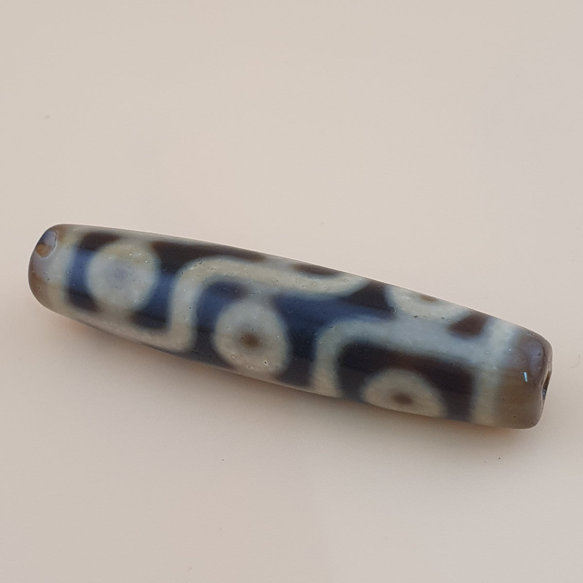 Vintage Himalayan 9 Eyes Tibetan Agate Dzi Bead Amulet