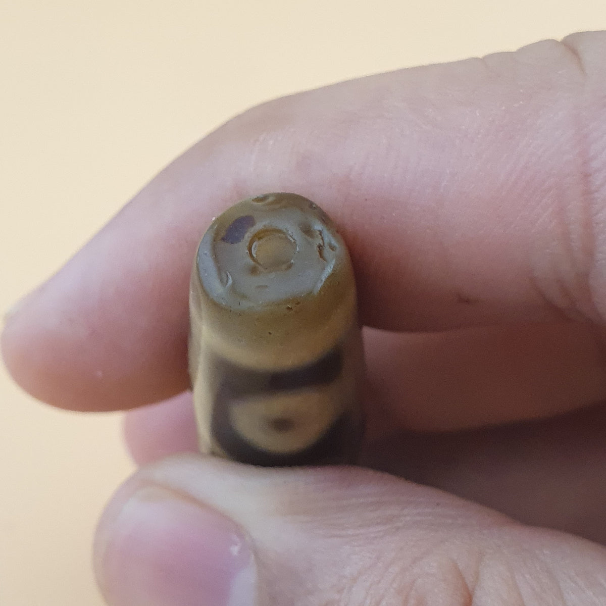 Vintage Himalayan 9 Eyes Tibetan Agate Dzi Bead Amulet