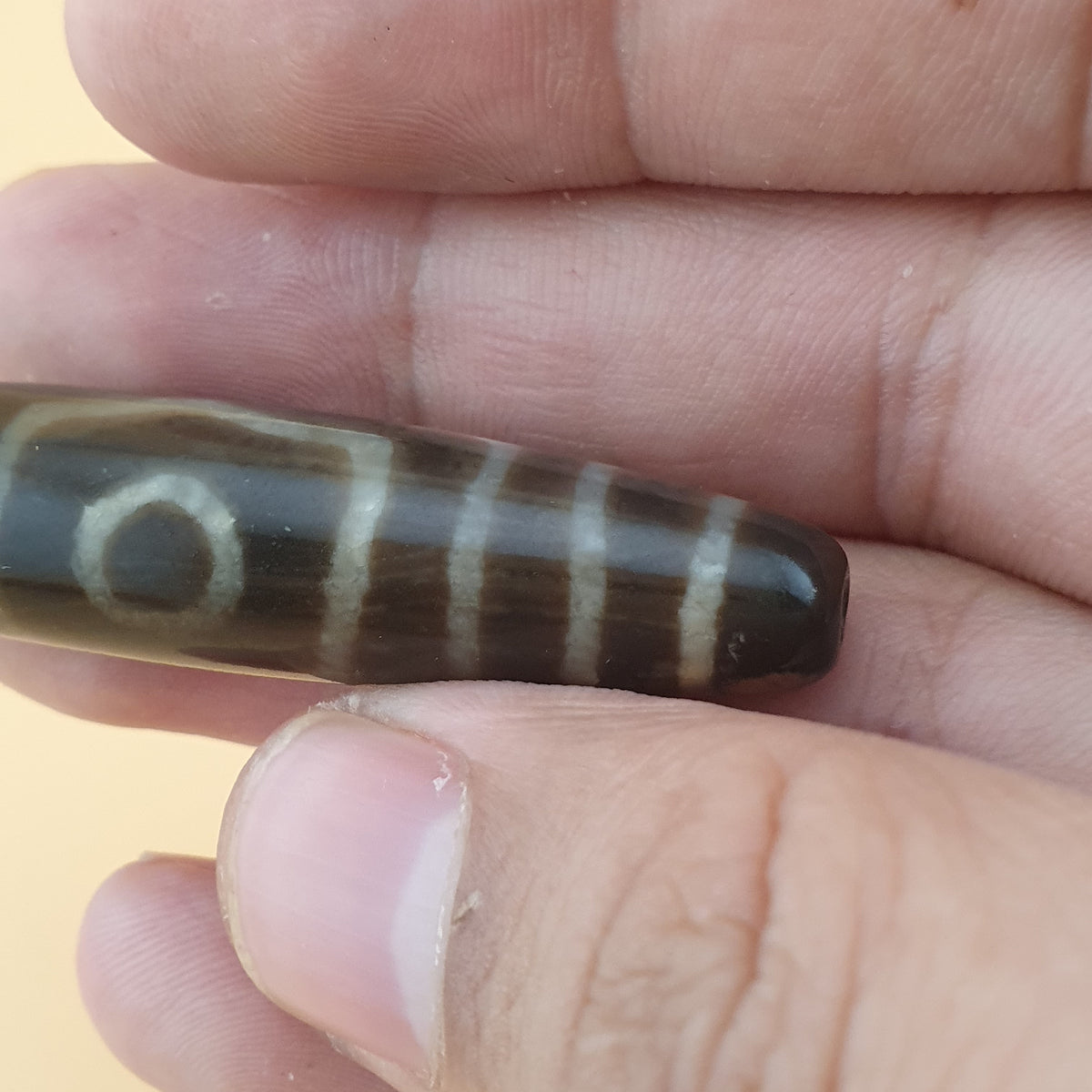 Vintage Himalayan 3 Eyes Tibetan Agate Dzi Bead Amulet