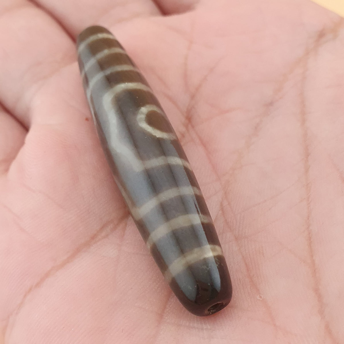 Vintage Himalayan 3 Eyes Tibetan Agate Dzi Bead Amulet