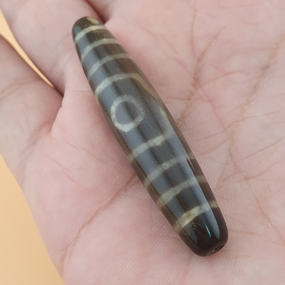 Vintage Himalayan 3 Eyes Tibetan Agate Dzi Bead Amulet