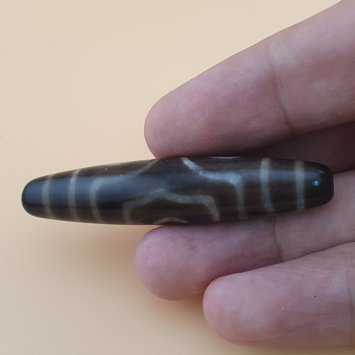 Vintage Himalayan 3 Eyes Tibetan Agate Dzi Bead Amulet