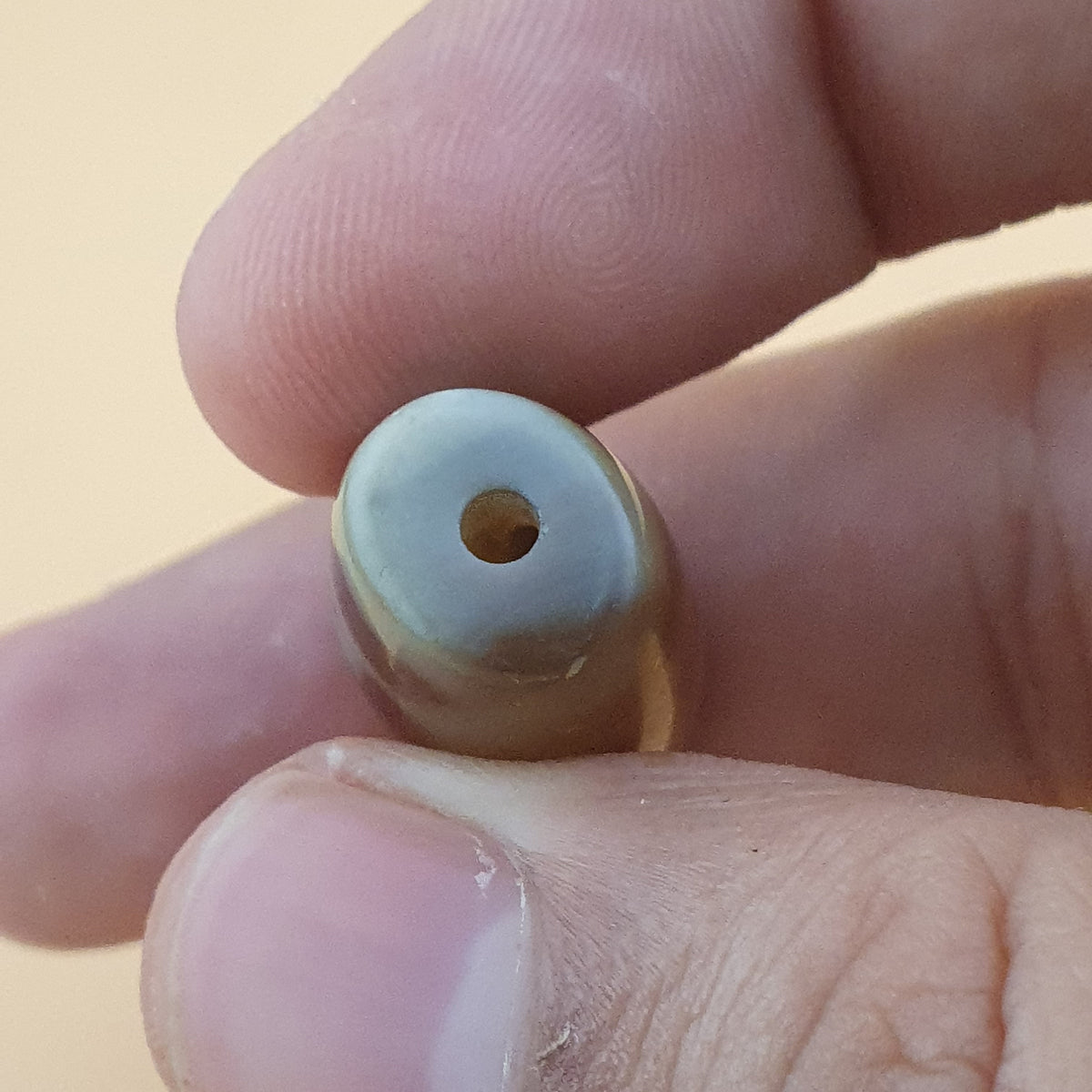Lot vintage de 3 amulettes Dzi tibétaines en agate de l'Himalaya