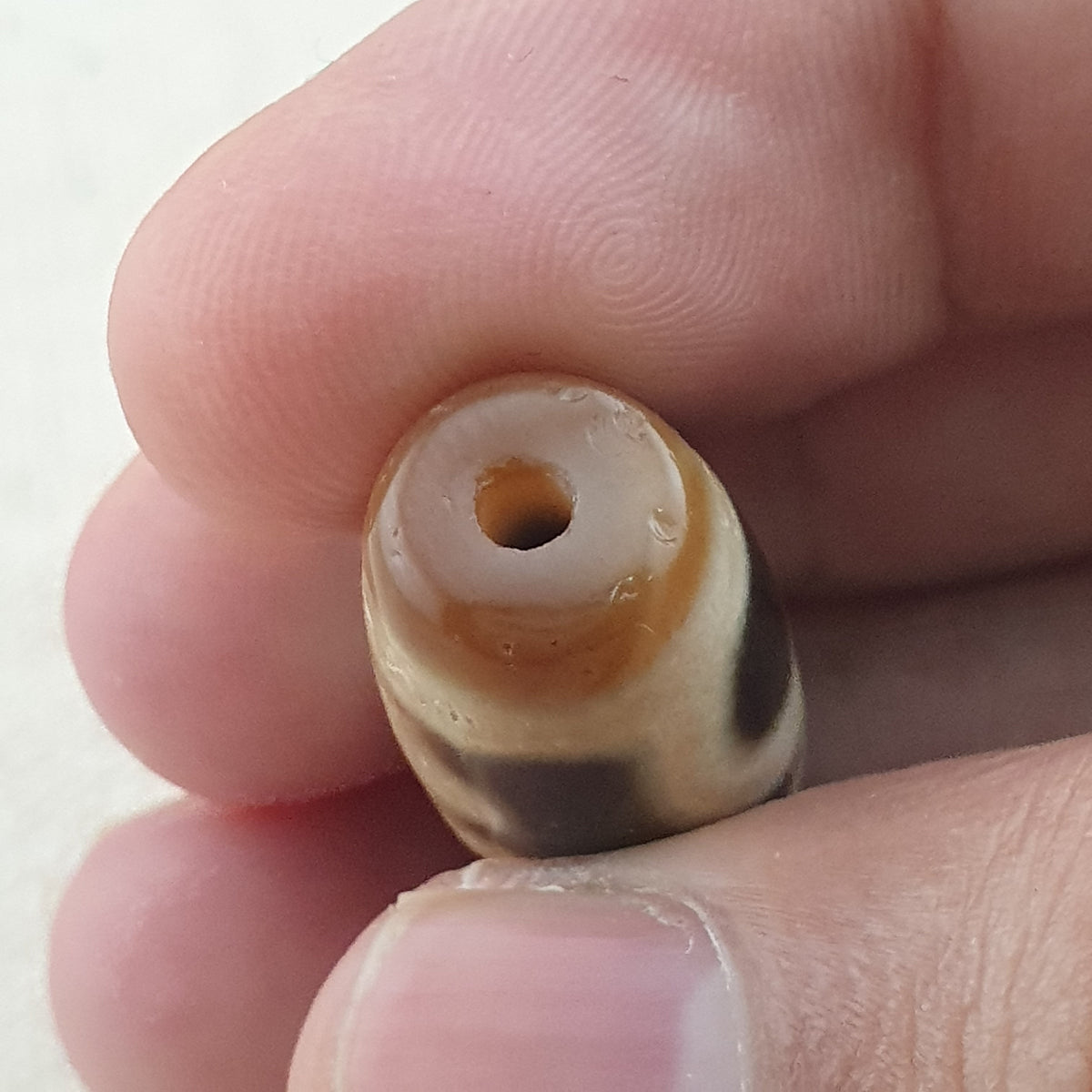 Rare Tibetan Treasure Vase Pattern Dzi Agate Bead Vintage Himalayan Amulet