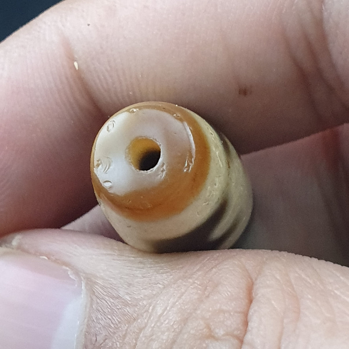Rare Tibetan Treasure Vase Pattern Dzi Agate Bead Vintage Himalayan Amulet