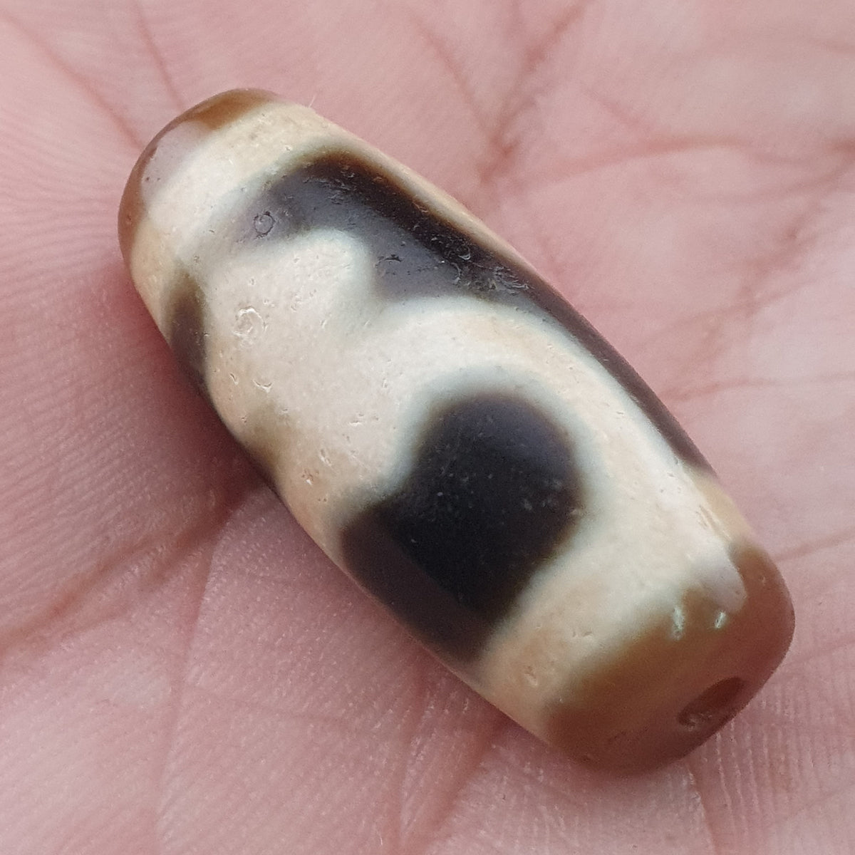 Rare Tibetan Treasure Vase Pattern Dzi Agate Bead Vintage Himalayan Amulet