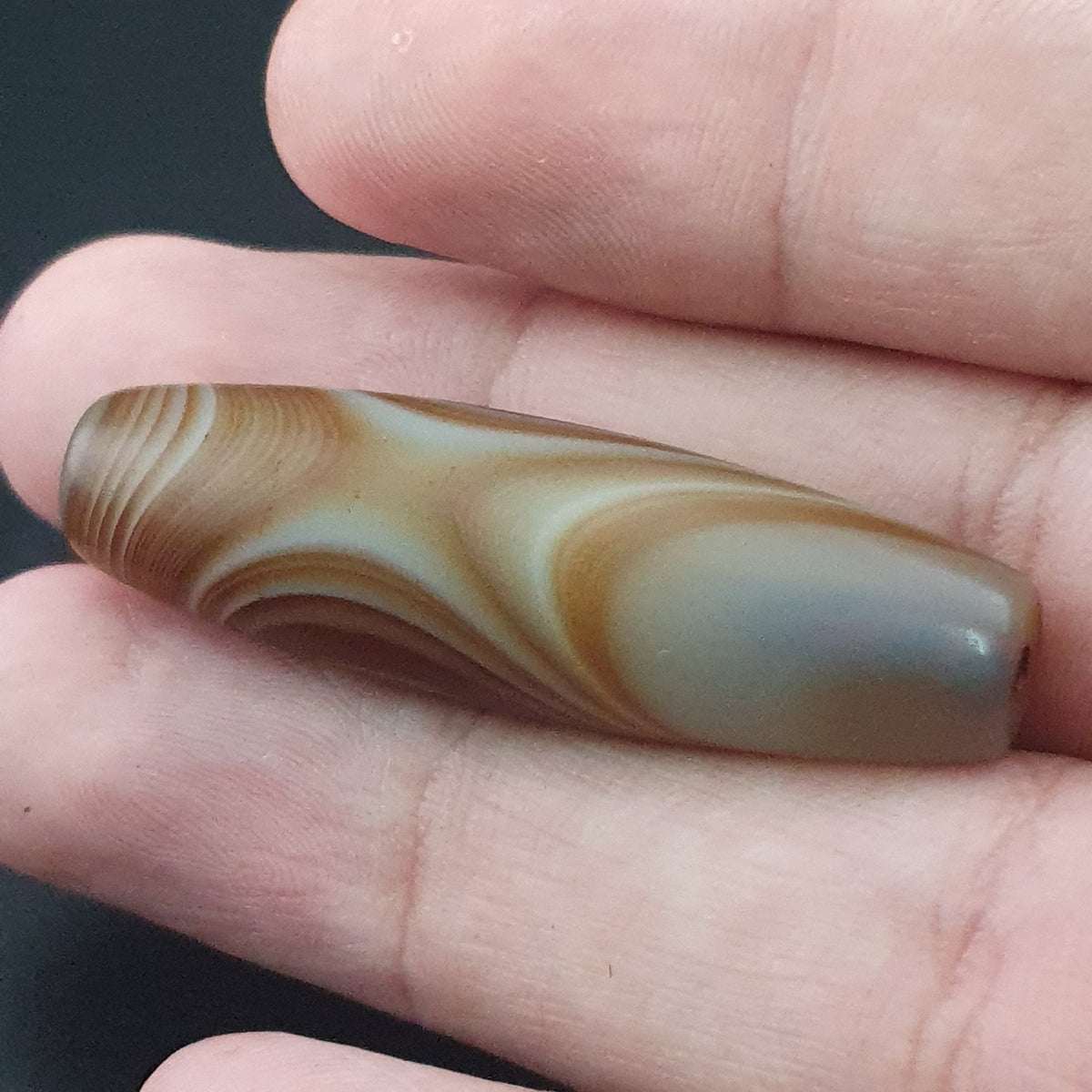Vintage Natural Eye Yemeni Suleimani Agate Bead Amulet