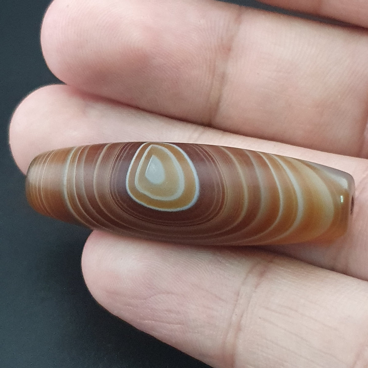 Vintage Natural Eye Yemeni Suleimani Agate Bead Amulet