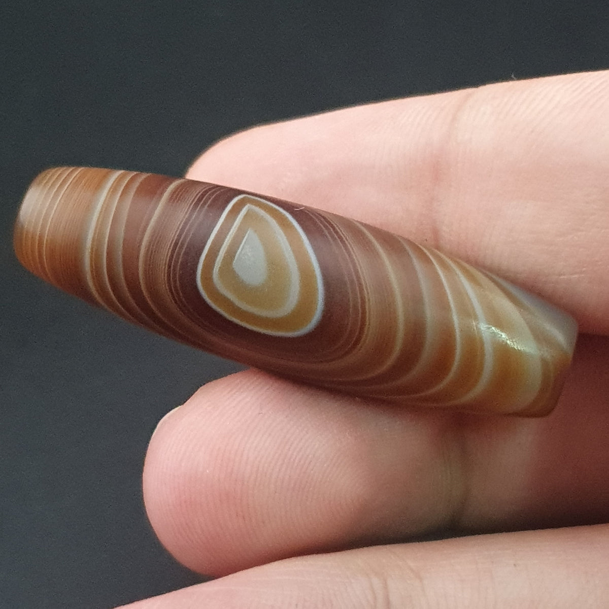 Vintage Natural Eye Yemeni Suleimani Agate Bead Amulet