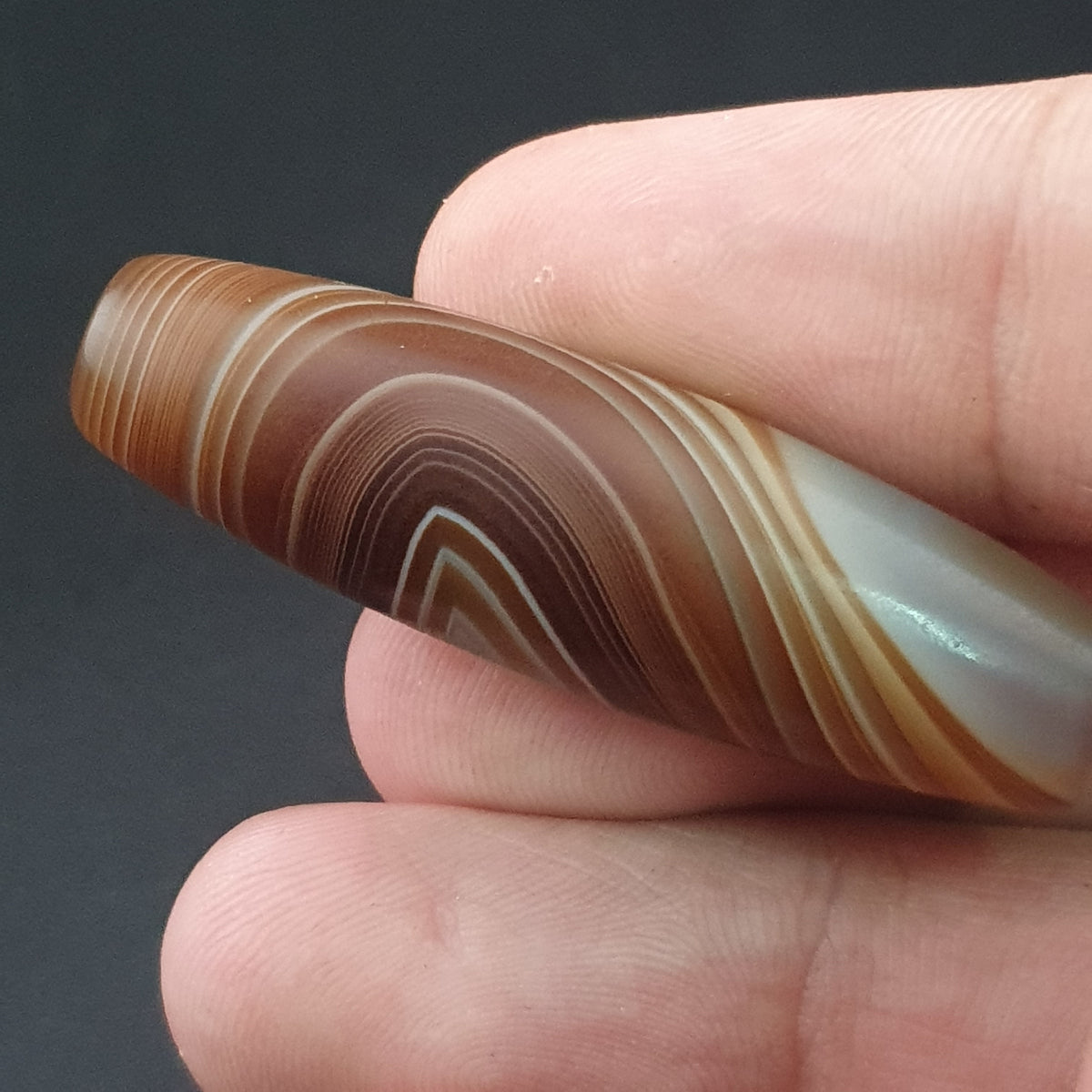 Vintage Natural Eye Yemeni Suleimani Agate Bead Amulet