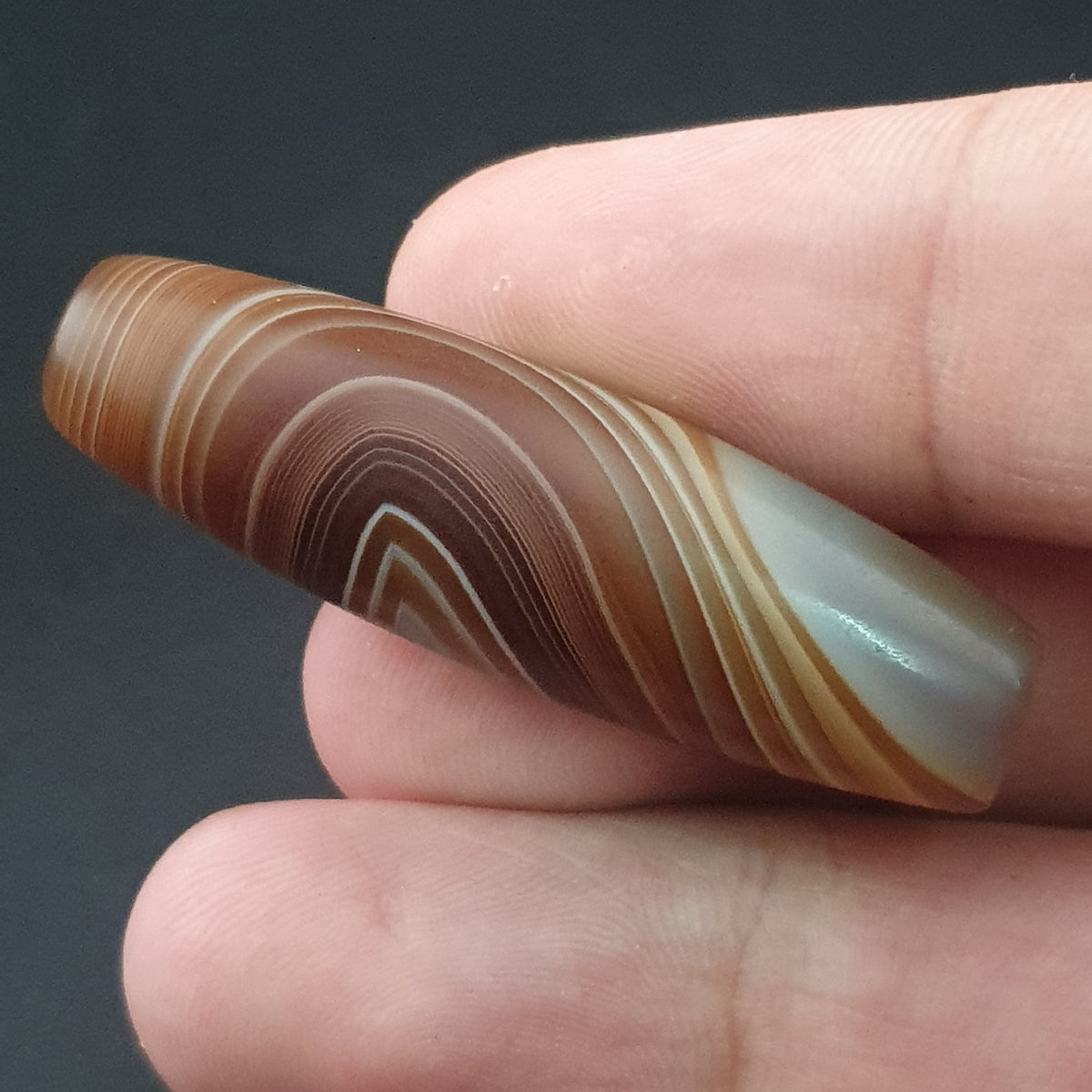 Vintage Natural Eye Yemeni Suleimani Agate Bead Amulet