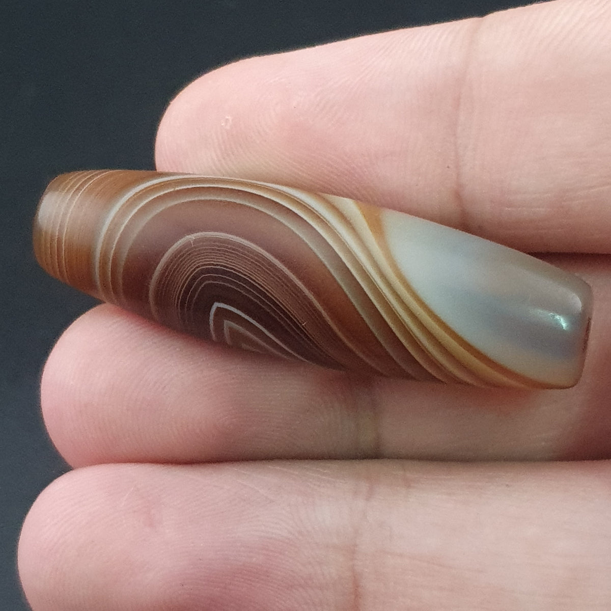 Vintage Natural Eye Yemeni Suleimani Agate Bead Amulet