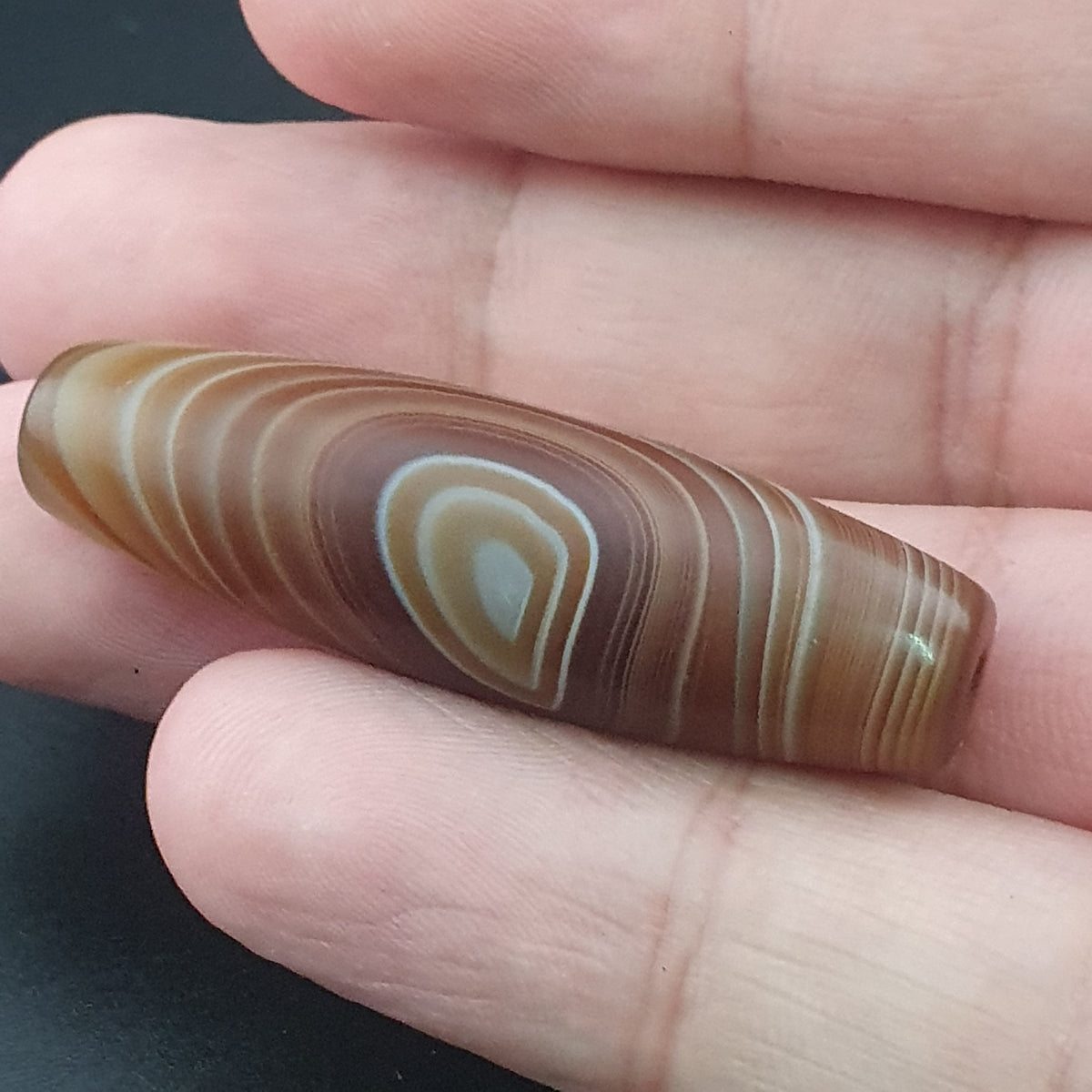 Vintage Natural Eye Yemeni Suleimani Agate Bead Amulet