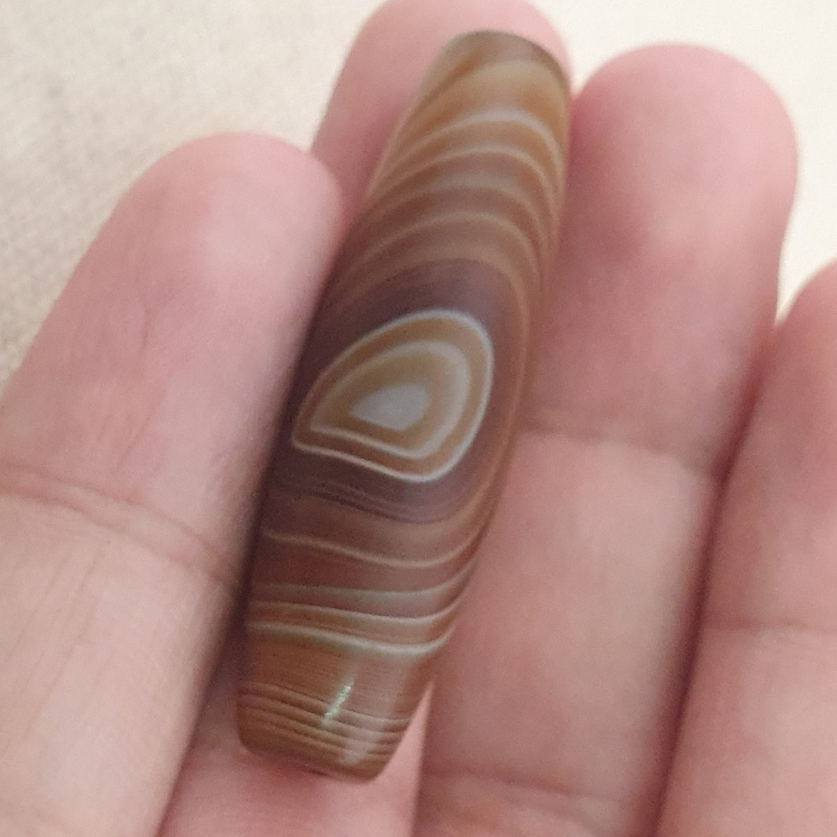 Vintage Natural Eye Yemeni Suleimani Agate Bead Amulet