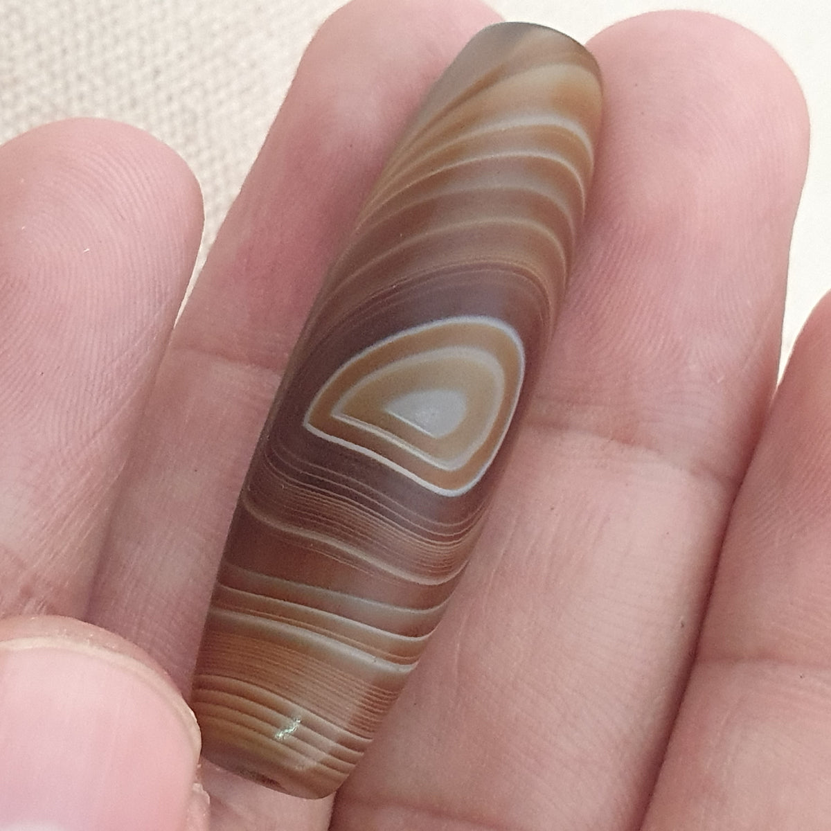 Vintage Natural Eye Yemeni Suleimani Agate Bead Amulet