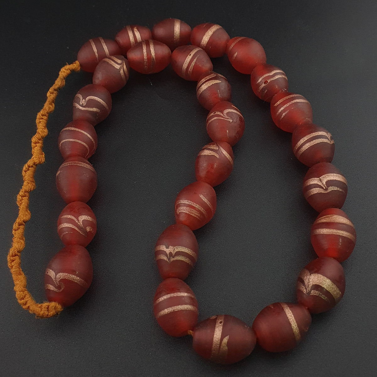 Vintage Venetian Style Aventurine Glass Beads Necklace Strand 18 inches